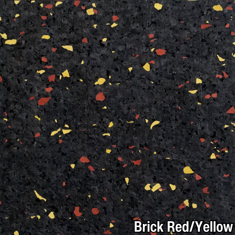 Brick Red Yellow Rubber Tile Interlocking 10% Color CrossTrain Custom Pacific 1/2 Inch