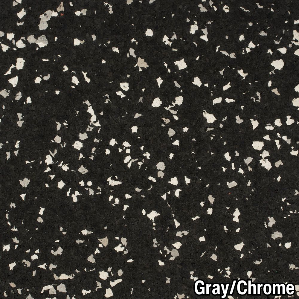 Close-up Straight Edge Tile 10% Color CrossTrain 8 mm Gray/Chrome