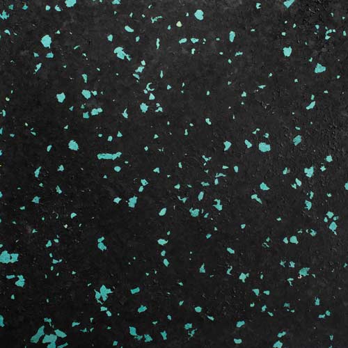 Rubber Tile Interlocking 2x2 Ft 3/8 Inch 10% Color Custom Pacific teal 10c 