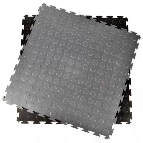 Warehouse Floor Coin PVC Tile Black