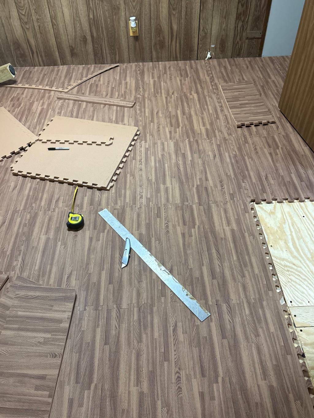 installing foam tiles in bedroom