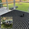 drainage tiles used for floor base in screened in porch under artificial turf