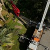 Aerial view of crane on Blue Gator Ground Protection Diamond Mat 1/2 Inch x 3x8 Ft. in tan