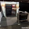 interlocking gray carpet tiles used in trade show booth