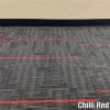 Echo Commercial Carpet Tiles Chili Red color close up installation