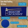 Gym Wall Padding All Sizes infographic.