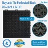 Staylock tile perforated black infographic.