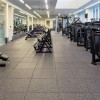 UltraTile Rubber Weight Room Floor Team Colors Viking install in gym