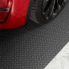 G-Floor Diamond Tread Garage Floor Roll 75 mil x 7.6x17 Ft. in slate gray close up of tire