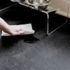 Midnight black G-Floor Protective Kennel Floor Mat Levant Texture 55 mil x 5x10 Ft. clean up by bowls