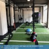 V-Max Turf With yardlines and hashmarks in weightlifting fitness center