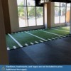 Indoor V-Max Artificial Gym Turf with yardlines and hashmarks installed in gym with rubber flooring