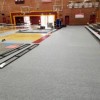 Gym Floor Covering Carpet Tile marauders installed in school gymnasium