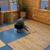 Wood Grain Reversible Interlocking Foam Tiles Trade Show 20x30 Ft. Kit installing