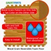 Wood Grain Reversible Interlocking Foam Tiles Trade Show 10x10 Ft. Kit info graphic.
