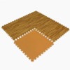 Wood Grain Reversible Interlocking Foam Tiles Trade Show 10x10 Ft. Kit 4 tiles one showing reverse side.
