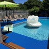 interlocking blue outdoor swimming pool deck tiles over concrete