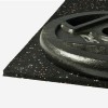 Rolled Rubber Pacific 3/8 Inch 10% Color CrossTrain Per SF corner of rubber roll with weight equipment