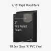 Safety Fire Rated Series Wall Pad 2 Inch x 2x6 Ft. Z Clip infograhpic on black pad