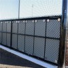 Safety Pro Outdoor Stadium Chain Link Fence Pad 3 Inch x 4x6 Ft. back side of installed panels