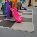 ramped borders on the indoor playground mats