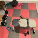 red and black foam mats for home gym