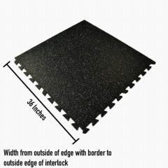 Interlocking Geneva Rubber Tile with Borders 10% Color 3/8 Inch x 35x35 Inch Graphic 36 inch