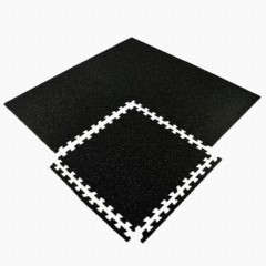 Interlocking Geneva Rubber Tile with Borders 10% Color 3/8 Inch x 35x35 Inch