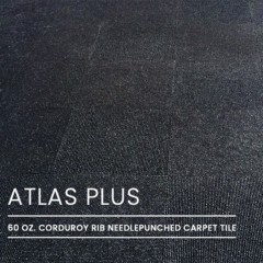 Gray atlas commercial carpet tile installed in quarter turn pattern