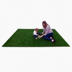 GreenSpace Artificial Turf Mat 1/2 Inch x 9x12 Ft. mom and child playing on mat