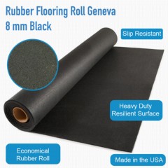 Rubber Flooring Roll Geneva 8 mm Black 30 LF