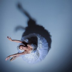 Ballerina on Gray Marley Dance Flooring