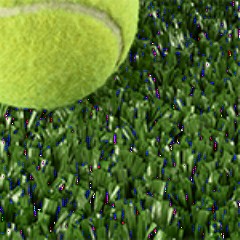 close up of tennis court artificial turf with tennis ball