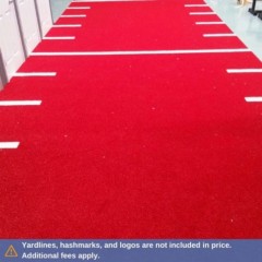 V-Max Artificial Grass Turf in color red with hashmarks in commercial gym