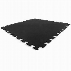 Geneva Interlocking Rubber Floor Tile 1/4 Inch Black