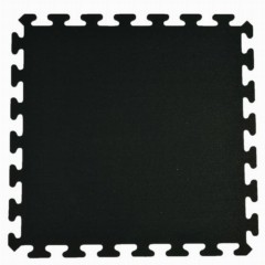 Rubber Tile 2x2 Ft x 3/8 Interlocking Sport Black