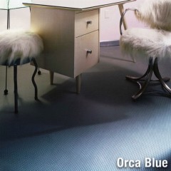 LonPearl Commercial Vinyl Install desk orca blue