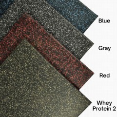 Shock Absorbing Mat - UltraTile Rubber Weight Floor Tile corners with color labels