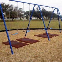 Blue Sky Rubber Swing Mats 3 x 5 Ft x 2 Inch playground mats showing swingset.