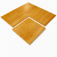 Portable Dance Floor Tile four maple tiles.