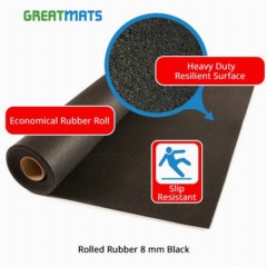Rubber Flooring Rolls 8 mm Black 4 x 35 Ft