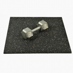 Straight Edge Rubber Tile with color fleck with dumbbell