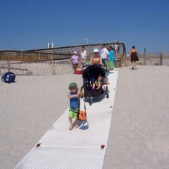 Mat-Pak Ground Protection Clear Mats on Beach