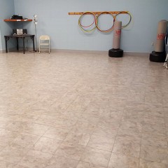 TileFlex Floor Tile exercise room in beige