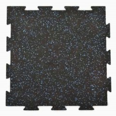 Rubber Tile Interlocking 10% Color CrossTrain 1/4 Inch x 2x2 Ft. Pacific