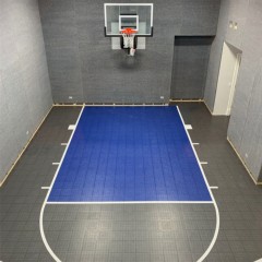 VersaCourt Compete Indoor Court Tile 1/2 Inch x 10x10 Inches basketball court in royal blue and grahpite