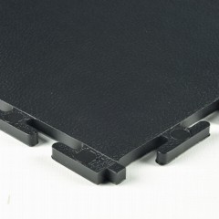 Smooth Top PVC Interlocking Black Ever Tile Close Corner