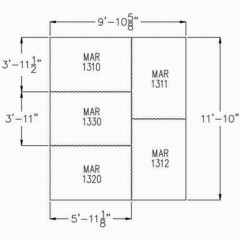 Washbay Button Top 1/2 Inch 10x12 Ft Kit Diagram