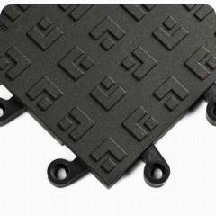 ErgoDeck HD Solid Black 18 x 18 Inch Tile corner