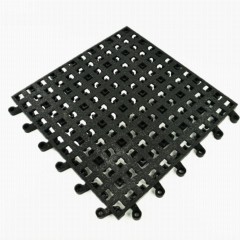 Wearwell 24/Seven® Modular Industrial Anti-Fatigue Mat, Nitrile Rubber,  Drainage with GRITSHIELD™, Black, 3 ft x 3 ft